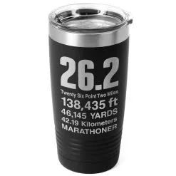Running 20 Oz. Double Insulated Tumbler - 26.2 Math Miles -goneforarun Sales 2023 tr 36038 BLACK MAIN