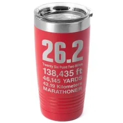 Running 20 Oz. Double Insulated Tumbler - 26.2 Math Miles -goneforarun Sales 2023 tr 36038 RED MAIN
