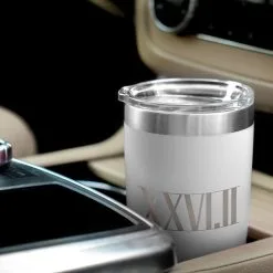 Running 20 Oz. Double Insulated Tumbler - 26.2 Roman Numerals -goneforarun Sales 2023 tr 36039 WHITE CAR
