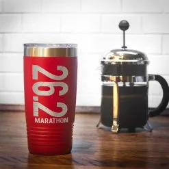 Running 20 Oz. Double Insulated Tumbler - 26.2 Vertical -goneforarun Sales 2023 tr 36040 RED COFFEE