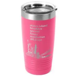 Running 20 Oz. Double Insulated Tumbler - NYC 26.2 Mantra -goneforarun Sales 2023 tr 36061 PINK MAIN