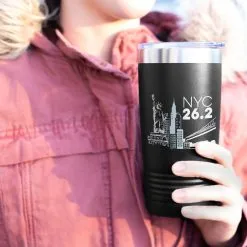 Running 20 Oz. Double Insulated Tumbler - NYC 26.2 -goneforarun Sales 2023 tr 36062 BLACK MODEL