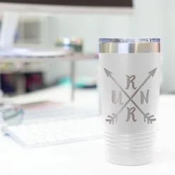 Running 20 Oz. Double Insulated Tumbler - RUNR Crossed Arrows -goneforarun Sales 2023 tr 36066 WHITE DESK