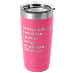 Running 20 Oz. Double Insulated Tumbler - Run Mantra (NYC) -goneforarun Sales 2023 tr 36069 PINK MAIN