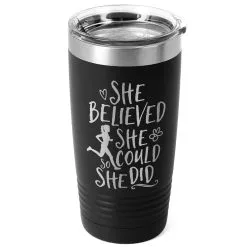 Running 20 Oz. Double Insulated Tumbler - She Believed She Could So She Did -goneforarun Sales 2023 tr 36081 BLACK MAIN