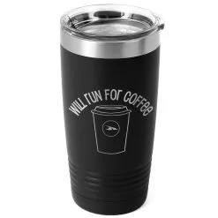 Running 20 Oz. Double Insulated Tumbler - Will Run For Coffee -goneforarun Sales 2023 tr 36086 BLACK MAIN
