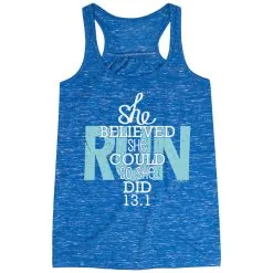 Flowy Racerback Tank Top - She Believed She Could So She Did 13.1 -goneforarun Sales 2023 tr 36131 BLUE MAIN