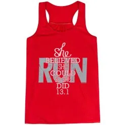 Flowy Racerback Tank Top - She Believed She Could So She Did 13.1 -goneforarun Sales 2023 tr 36131 RED MAIN