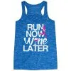 Flowy Racerback Tank Top - Run Now Wine Later (Bold) -goneforarun Sales 2023 tr 36140 BLUE MAIN