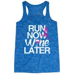 Flowy Racerback Tank Top - Run Now Wine Later (Bold)
