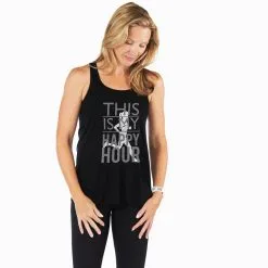Flowy Racerback Tank Top - This Is My Happy Hour -goneforarun Sales 2023 tr 36141 BLACK MODEL