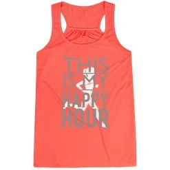Flowy Racerback Tank Top - This Is My Happy Hour -goneforarun Sales 2023 tr 36141 CORAL MAIN