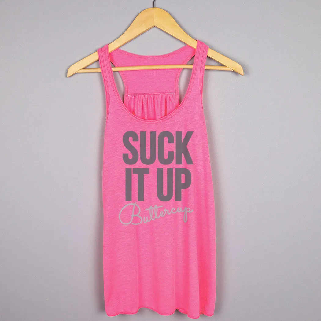 Flowy Racerback Tank Top - Suck It Up Buttercup 6 Flowy Racerback Tank Top - Suck It Up Buttercup - Image 4