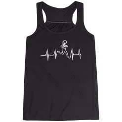 Flowy Racerback Tank Top - Heart Beat Female Runner -goneforarun Sales 2023 tr 36171 BLACK MAIN