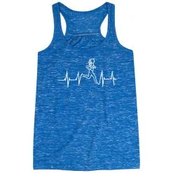 Flowy Racerback Tank Top - Heart Beat Female Runner -goneforarun Sales 2023 tr 36171 BLUE MAIN