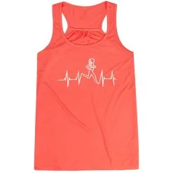Flowy Racerback Tank Top - Heart Beat Female Runner -goneforarun Sales 2023 tr 36171 CORAL MAIN