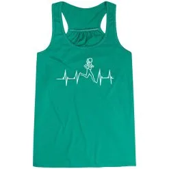 Flowy Racerback Tank Top - Heart Beat Female Runner -goneforarun Sales 2023 tr 36171 GREEN MAIN