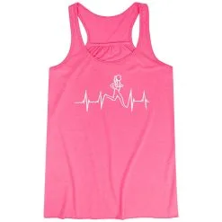 Flowy Racerback Tank Top - Heart Beat Female Runner -goneforarun Sales 2023 tr 36171 PINK MAIN
