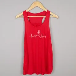 Flowy Racerback Tank Top - Heart Beat Female Runner -goneforarun Sales 2023 tr 36171 RED HANGER