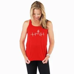 Flowy Racerback Tank Top - Heart Beat Female Runner -goneforarun Sales 2023 tr 36171 RED MODEL