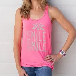 Flowy Racerback Tank Top - Smile Every Mile 20 Flowy Racerback Tank Top - Smile Every Mile -goneforarun Sales 2023 tr 36185 PINK ZOOM