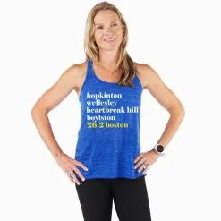 Flowy Racerback Tank Top - Run Mantra - Boston -goneforarun Sales 2023 tr 36219 BLUE MODEL