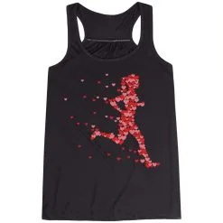 Flowy Racerback Tank Top - Heartfelt Runner Girl -goneforarun Sales 2023 tr 36223 BLACK MAIN