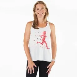 Flowy Racerback Tank Top - Heartfelt Runner Girl -goneforarun Sales 2023 tr 36223 WHITE MODEL