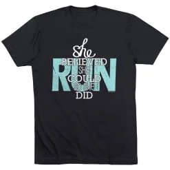 Running Short Sleeve T-Shirt - She Believed She Could So She Did -goneforarun Sales 2023 tr 36256 BLACK FLAT