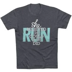 Running Short Sleeve T-Shirt - She Believed She Could So She Did -goneforarun Sales 2023 tr 36256 CHARCOAL FLAT