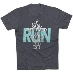 Running Short Sleeve T-Shirt - She Believed She Could So She Did 13.1 19 Running Short Sleeve T-Shirt - She Believed She Could So She Did 13.1 -goneforarun Sales 2023 tr 36257 CHARCOAL FLAT