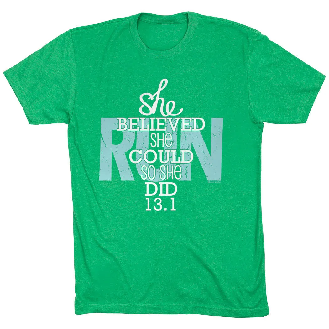 Running Short Sleeve T-Shirt - She Believed She Could So She Did 13.1 10 Running Short Sleeve T-Shirt - She Believed She Could So She Did 13.1 - Image 8