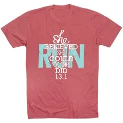 Running Short Sleeve T-Shirt - She Believed She Could So She Did 13.1 23 Running Short Sleeve T-Shirt - She Believed She Could So She Did 13.1 -goneforarun Sales 2023 tr 36257 MAUVE FLAT