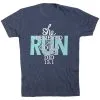 Running Short Sleeve T-Shirt - She Believed She Could So She Did 13.1 -goneforarun Sales 2023 tr 36257 NAVY FLAT