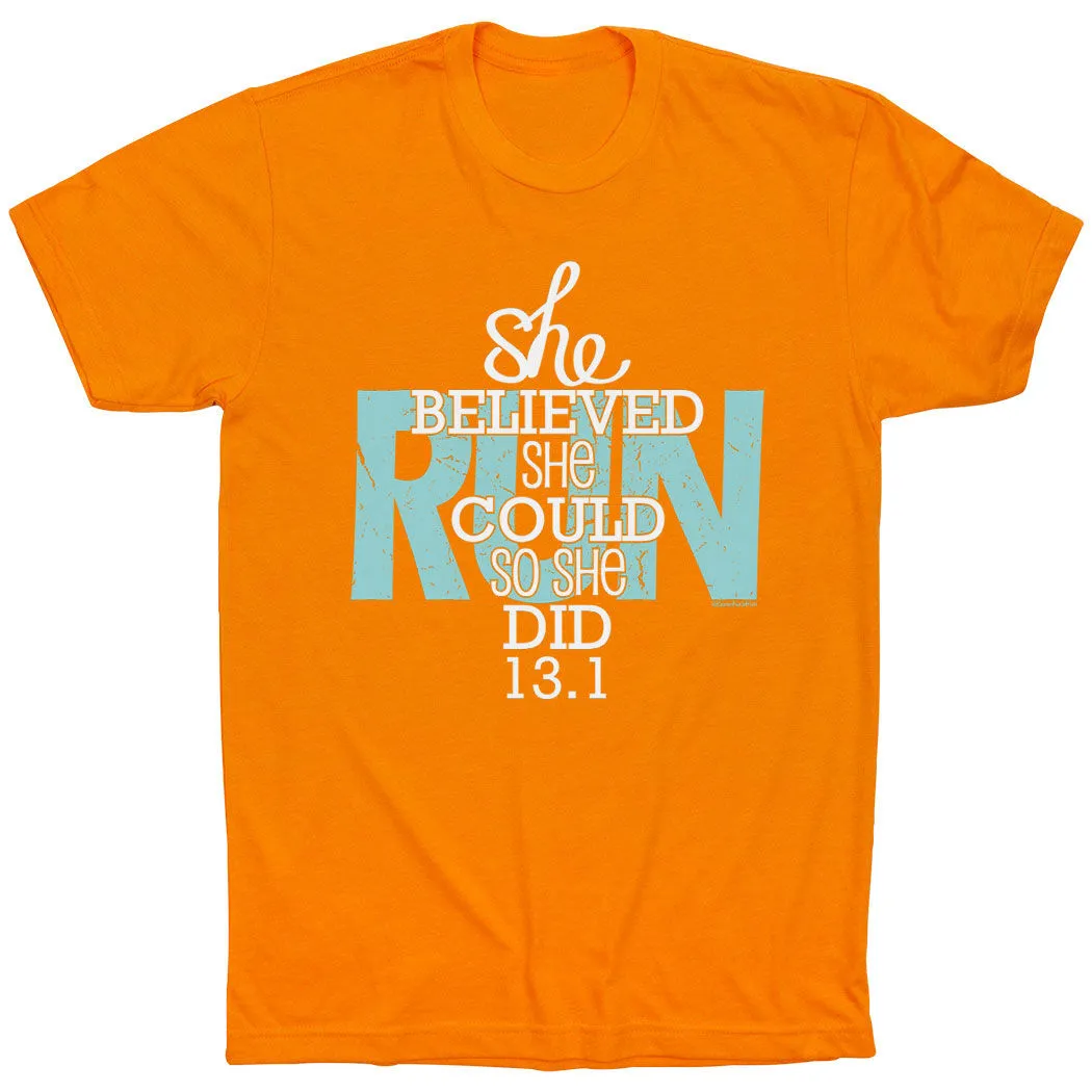 Running Short Sleeve T-Shirt - She Believed She Could So She Did 13.1 12 Running Short Sleeve T-Shirt - She Believed She Could So She Did 13.1 - Image 10