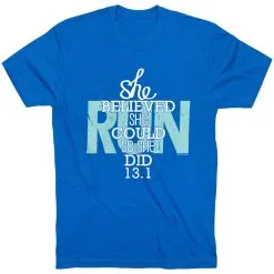 Running Short Sleeve T-Shirt - She Believed She Could So She Did 13.1 26 Running Short Sleeve T-Shirt - She Believed She Could So She Did 13.1 -goneforarun Sales 2023 tr 36257 ROYAL FLAT