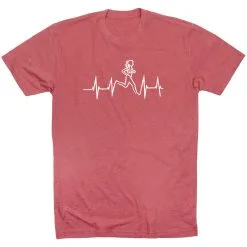 Running Short Sleeve T-Shirt - Heart Beat Female Runner -goneforarun Sales 2023 tr 36276 MAUVE FLAT