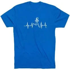Running Short Sleeve T-Shirt - Heart Beat Female Runner -goneforarun Sales 2023 tr 36276 ROYAL FLAT