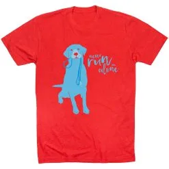 Running Short Sleeve T-Shirt - Never Run Alone -goneforarun Sales 2023 tr 36287 RED FLAT
