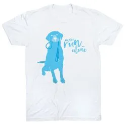 Running Short Sleeve T-Shirt - Never Run Alone -goneforarun Sales 2023 tr 36287 WHITE FLAT