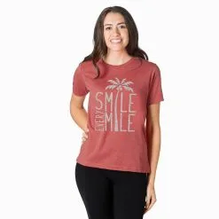 Running Short Sleeve T-Shirt - Smile Every Mile -goneforarun Sales 2023 tr 36290 MAUVE FEMALE