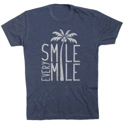 Running Short Sleeve T-Shirt - Smile Every Mile -goneforarun Sales 2023 tr 36290 NAVY FLAT