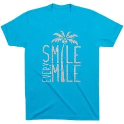 Running Short Sleeve T-Shirt - Smile Every Mile -goneforarun Sales 2023 tr 36290 TURQUOISE FLAT