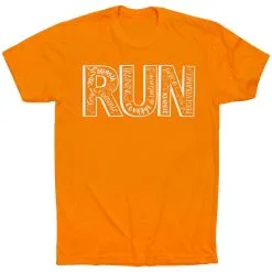 Running Short Sleeve T-Shirt - Run With Inspiration 25 Running Short Sleeve T-Shirt - Run With Inspiration -goneforarun Sales 2023 tr 36291 ORANGE FLAT
