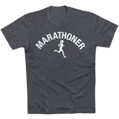 Running Short Sleeve T-Shirt - Marathoner Girl -goneforarun Sales 2023 tr 36824 CHARCOAL FLAT