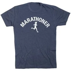 Running Short Sleeve T-Shirt - Marathoner Girl -goneforarun Sales 2023 tr 36824 NAVY FLAT