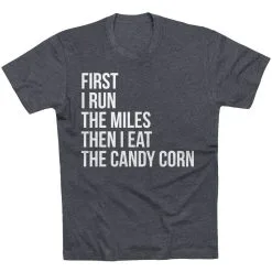 Running Short Sleeve T-Shirt - Then I Eat The Candy Corn -goneforarun Sales 2023 tr 36843 CHARCOAL FLAT