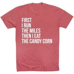 Running Short Sleeve T-Shirt - Then I Eat The Candy Corn -goneforarun Sales 2023 tr 36843 MAUVE FLAT