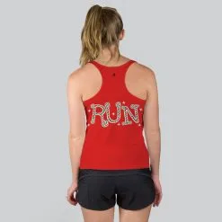 Women's Performance Tank Top - Candy Cane Run -goneforarun Sales 2023 tr 37072 RED MODELBACK