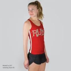 Women's Performance Tank Top - Candy Cane Run -goneforarun Sales 2023 tr 37072 RED MODELFRONT